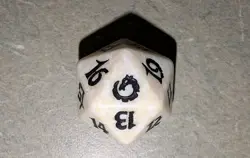 MtG Magic the Gathering Spindown Torment white D20 Life Counter - Image 1