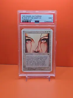 ⚪⚪⚪ 1995 Magic The Gathering CHRONICLES BLOOD OF THE MARTYR PSA 9 POP 3 ⚪⚪ - Image 1