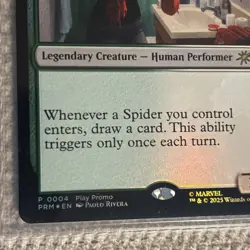 Mary Jane Watson Play Promo Foil mtg Spider Man Playing Card - Image 2