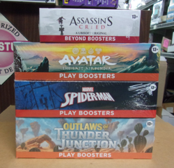 MTG AVATAR + SPIDER-MAN + OUTLAWS PLAY + ASSASSIN'S BEYOND BOOSTER BOX LOT - Image 1