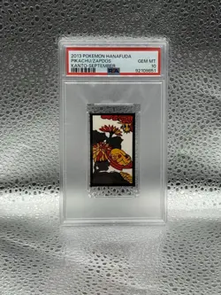 2013 Pokemon Hanafuda Pikachu/Zapdos Kanto September - PSA 10 - Image 1