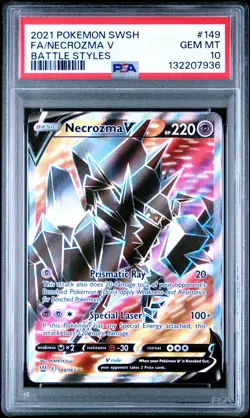 2021 POKEMON SWORD & SHIELD BATTLE STYLES #149 NECROZMA V BATTLE STYLES PSA 10 - Image 1