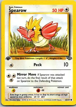 Pokemon Jungle Spearow - 62/64 - 1st Edition - MP - Image 1