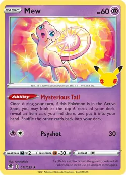 Pokemon Celebrations Mew - 011/025 - Holofoil - NM - Image 1