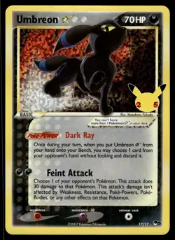 UMBREON💫 - 2/102 Gold Star Celebrations: Classic Collection Pokemon Holo NM - Image 1