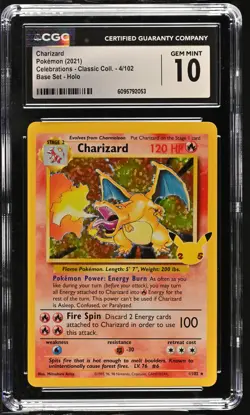 Charizard 4/102 Celebrations Holo Pokemon CGC 10 Gem Mint *053 - Image 1
