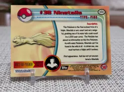 1999 Topps Pokemon #38 Ninetails (TV Animation Series 1) 2nd Print Black Logo NM - Image 2