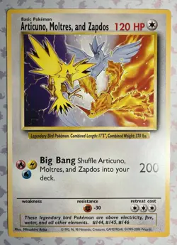Pokemon Articuno, Moltres, and Zapdos Warner Bros Promo Jumbo Oversized Card - Image 1