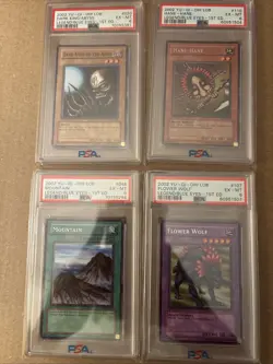 2002 YuGiOh Hane-Hane Mountain Flower Wolf King 1st Edition LOB PSA 6 Lot Of 4 - Image 1