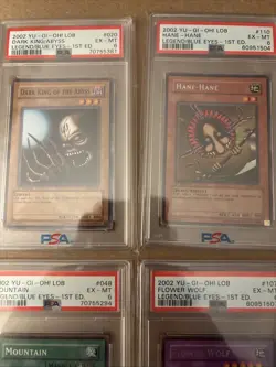 2002 YuGiOh Hane-Hane Mountain Flower Wolf King 1st Edition LOB PSA 6 Lot Of 4 - Image 2