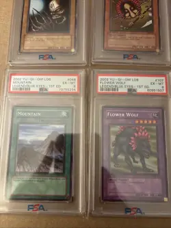 2002 YuGiOh Hane-Hane Mountain Flower Wolf King 1st Edition LOB PSA 6 Lot Of 4 - Image 3