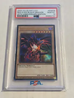 2023 YU-GI-OH! LC01 RED-EYES BLACK DRAGON 25TH ANNIVERSARY EDITION #EN006 PSA 10 - Image 1