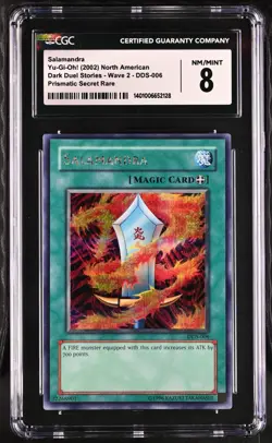 Yu-Gi-Oh! CGC 8 MINT - Salamandra DDS-006 - Prismatic Secret Rare Promo - 2002! - Image 1