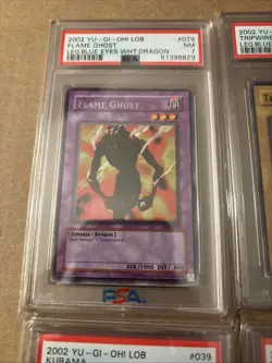 2002 YU-GI-OH! LOB-LEGEND OF BLUE EYES PSA 7 Lot 4 Ghost Tripwire Kurama Panda - Image 2