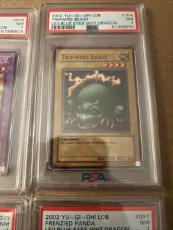 2002 YU-GI-OH! LOB-LEGEND OF BLUE EYES PSA 7 Lot 4 Ghost Tripwire Kurama Panda - Image 3