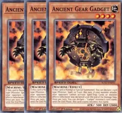 Yugioh - Ancient Gear Gadget x 3 - 1st Edition NM - Plus Free Holographic Card - Image 1