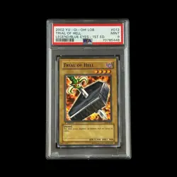 Yu-Gi-Oh! Slab Trial Of Hell 1st Edition LOB-012 PSA 9 Mint 2002 - Image 1