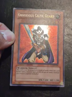 Yu-Gi-OH! SECRET RARE CARD OBNOXIOUS CELTIC GUARD CT1-EN006 LP - Image 2