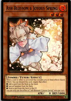 Yugioh Ash Blossom & Joyous Spring MAGO-EN011 1st Edition Premium Gold Rare NM - Image 1