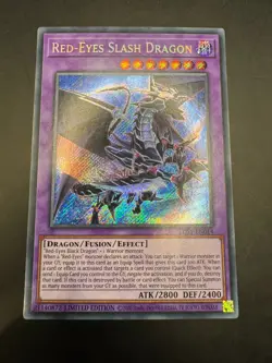YUGIOH RED-EYES SLASH DRAGON SECRET RARE NM LDS1-EN014 - Image 1