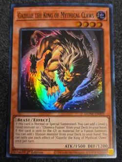 Yugioh Gazelle the King of Mythical Claws DUNE-EN003 Super Rare 1st Ed NM - Image 1