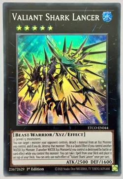 ETCO-EN044 Valiant Shark Lancer - Super Rare 1st Edition Near Mint YuGiOh Card - Image 1