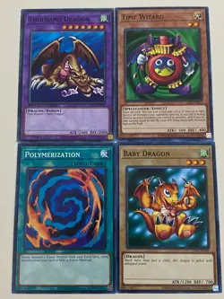 Yugioh - Thousand Dragon Time Wizard Baby Polymerization 1st NM - Free Holo - Image 1