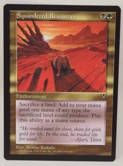 Magic The Gathering MTG Card Squandered Resources Gold Visions NM - Image 1