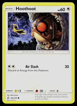 Pokemon Card Hoothoot 165/236 SM - Unified Minds - Image 1