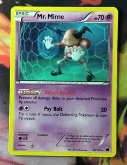 Mr. Mime 47/116 MP Plasma Freeze 2013 Black + White Pokemon Card - Image 1