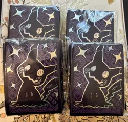 4x Pokemon Paldean Fates ETB Mimikyu Card Sleeves New - Image 1