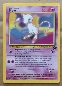 Mew Black Star Promo #8 Non-Holo Pokemon Card HP Heavily Played - Image 1
