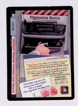 Cigarette Butts 1996 X-Files Trading Card Game TCG CCG Bluff Card Common - Image 1