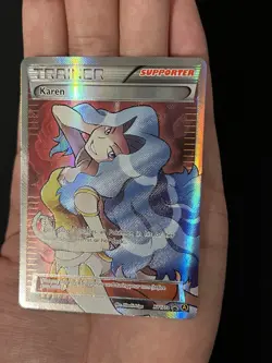 Pokemon Card Karen Full Art XY177a Premium Trainer's XY Collection Promo LP - Image 3