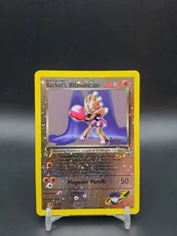 Rocket’s Hitmonchan 9 Best of Game Promo Winner Reverse Holo LP Pokemon Card - Image 1