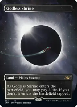 MTG Godless Shrine (Borderless) - Unfinity (UNF) - LP EN Reglaur - Image 1