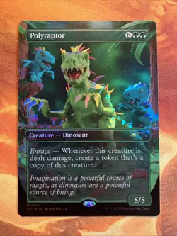 MTG Foil Borderless Polyraptor Secret Lair: X Play-Doh: Squishful Thinking!! - Image 1