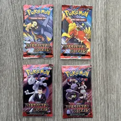 Pokemon: DESTINED RIVALS- Booster Pack Art Set - Set of 4 New Sealed Packs - Image 1
