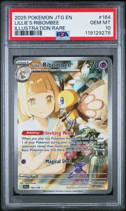 2025 POKEMON JTG EN-JOURNEY TOGETHER ILLUSTRATION RARE LILLIE'S RIBOMBEE PSA 10 - Image 1