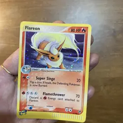 Flareon 5/100 Pokemon EX Sandstorm Vintage Holo Rare SWIRL 🔥 - Image 2