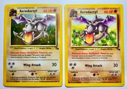 Aerodactyl 1/62 & 16/62 Fossil Both Holo & Non Holo - Rare Pokemon - Near Mint! - Image 1
