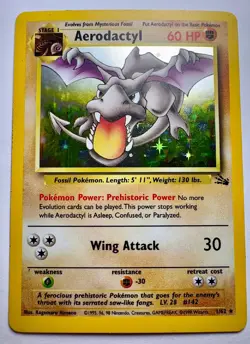 Aerodactyl 1/62 & 16/62 Fossil Both Holo & Non Holo - Rare Pokemon - Near Mint! - Image 2