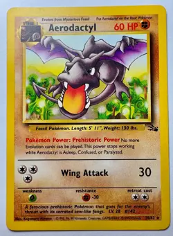 Aerodactyl 1/62 & 16/62 Fossil Both Holo & Non Holo - Rare Pokemon - Near Mint! - Image 3