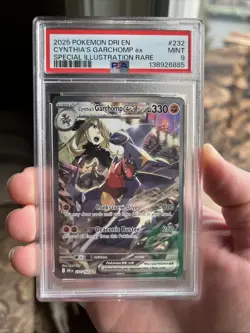 Pokemon Destined Rivals Cynthia's Garchomp EX Special Illustration #232/182 PSA9 - Image 1