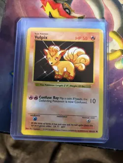 Pokemon Vulpix Base Set 68/102 Shadowless Rare HP 50 Error LP SUPER RARE FIND! - Image 1