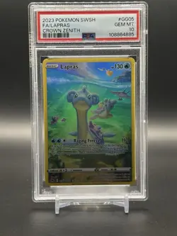POKEMON SWORD SHIELD LAPRAS FA CROWN ZENITH GG05/GG70 PSA 10 - Image 1