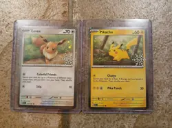 Pokemon TCG Pikachu & Eevee 25/165 133/165 Holiday Calendar Stamped Snowflake - Image 1