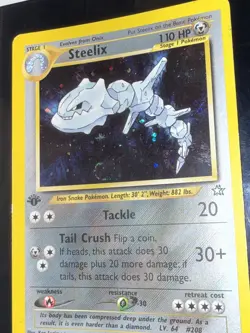 Pokemon TCG Steelix 1st Edition Holo Rare 15/111 Neo Genesis w/Swirl - Image 4
