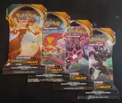 Pokemon TCG Darkness Ablaze Complete Art Set 4 Sleeved Sealed Booster Packs - Image 1