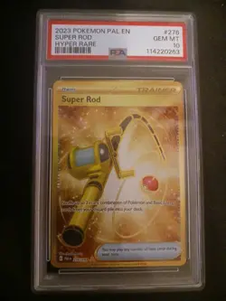 Pokemon TCG Super Rod 276/193 Paldea Evolved Gold Holo Full Art PSA 10 - Image 1